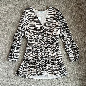 Tan and black zebra dress